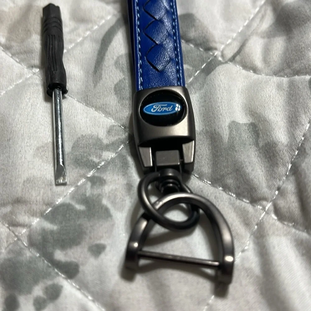 New Blue Ford keychain with mini screwdriver